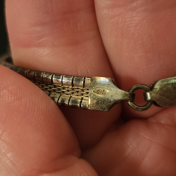 VINTAGE Vior Italy Silver Necklace 7.25" - Picture 6 of 12